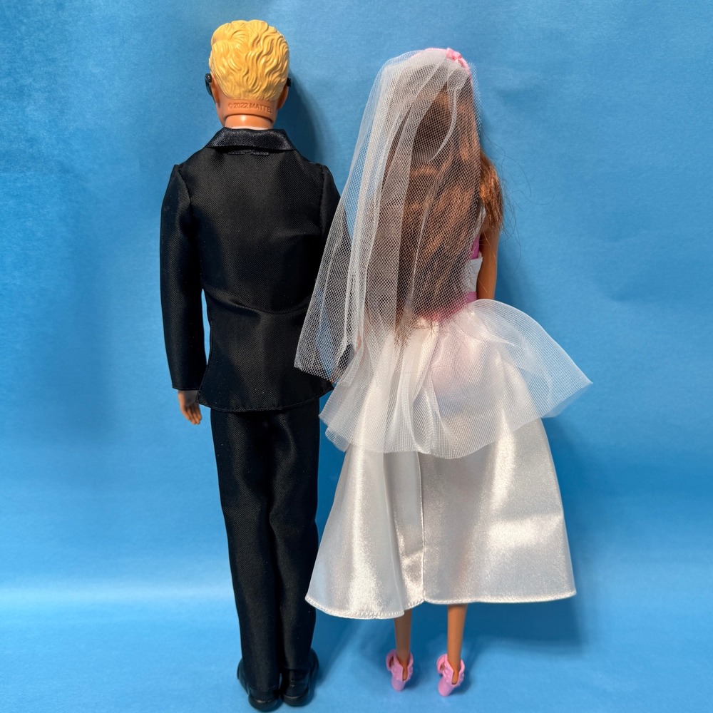 Mattel Barbie and Ken Wedding Doll Set Bride and Groom HXX50 Tuxedo Dress 12in * - Picture 2 of 8